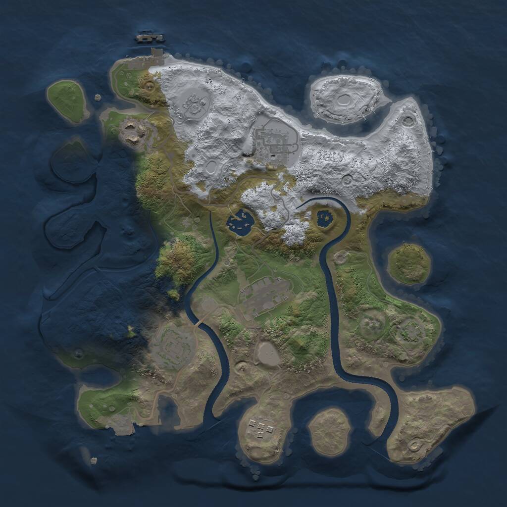 Rust Map: Procedural Map, Size: 3000, Seed: 922019764, 10 Monuments