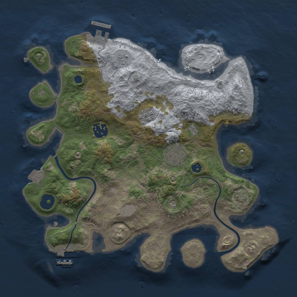 Rust Map: Procedural Map, Size: 3000, Seed: 922019764, 9 Monuments