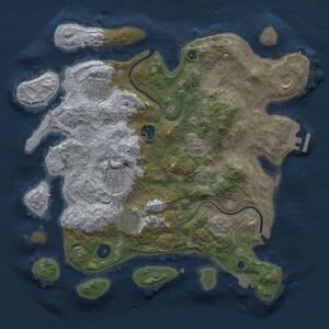 Thumbnail Rust Map: Procedural Map, Size: 3500, Seed: 1732139098, 11 Monuments