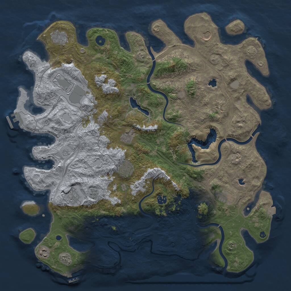 Rust Map: Procedural Map, Size: 4500, Seed: 1579372594, 17 Monuments