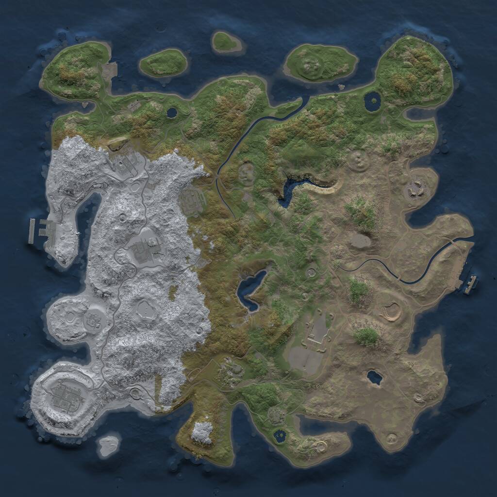 Rust Map: Procedural Map, Size: 4000, Seed: 1894564578, 14 Monuments