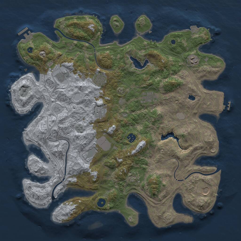 Rust Map: Procedural Map, Size: 4250, Seed: 8199901, 16 Monuments