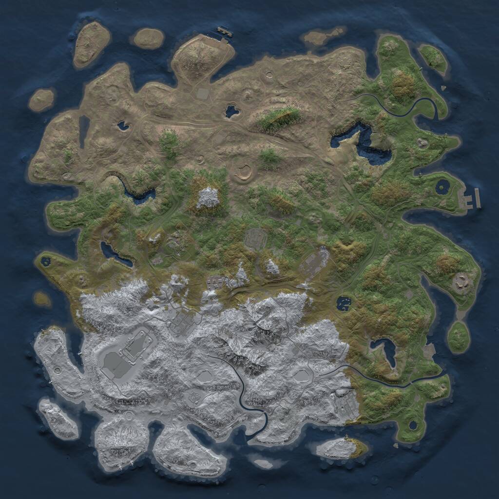 Rust Map: Procedural Map, Size: 5000, Seed: 576285865, 16 Monuments