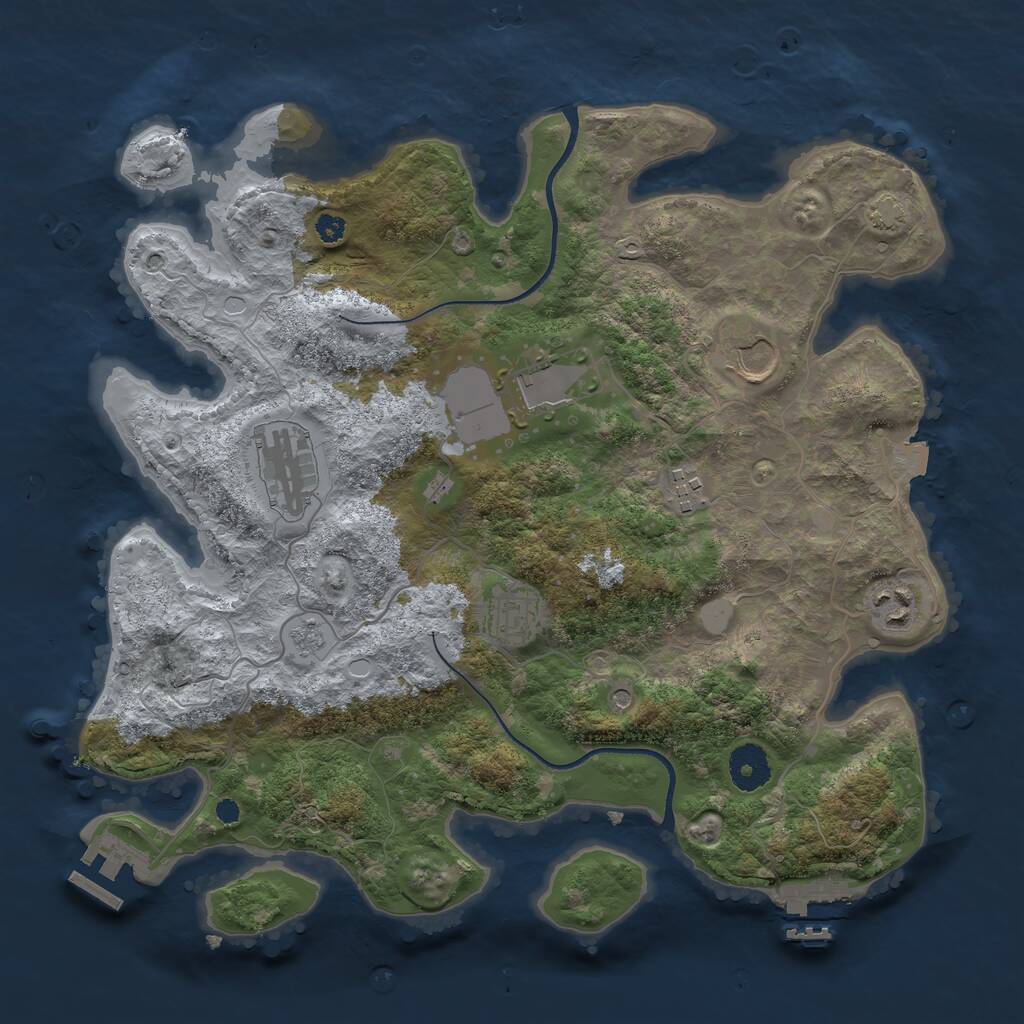 Rust Map: Procedural Map, Size: 3500, Seed: 1588015796, 12 Monuments