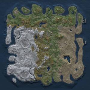 Thumbnail Rust Map: Procedural Map, Size: 4500, Seed: 561995250, 16 Monuments