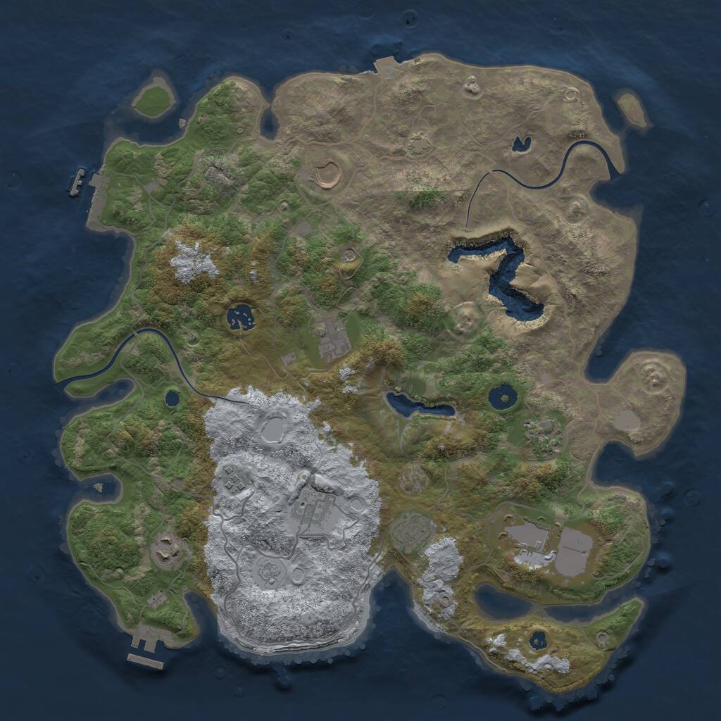 Rust Map: Procedural Map, Size: 4000, Seed: 491227, 15 Monuments