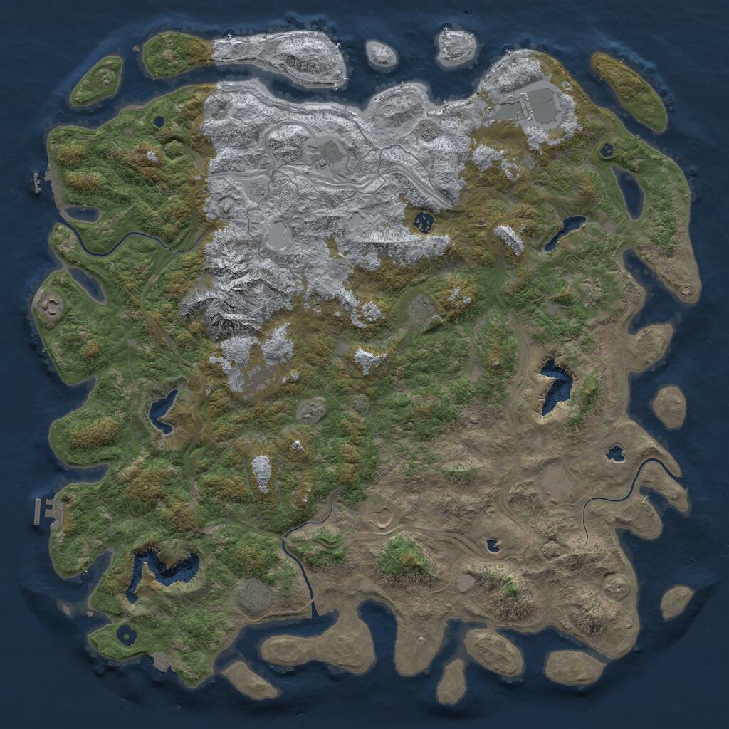 Rust Map: Procedural Map, Size: 5500, Seed: 25869, 17 Monuments