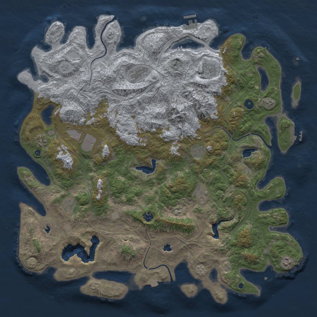Rust Map: Procedural Map, Size: 5000, Seed: 985632746, 16 Monuments