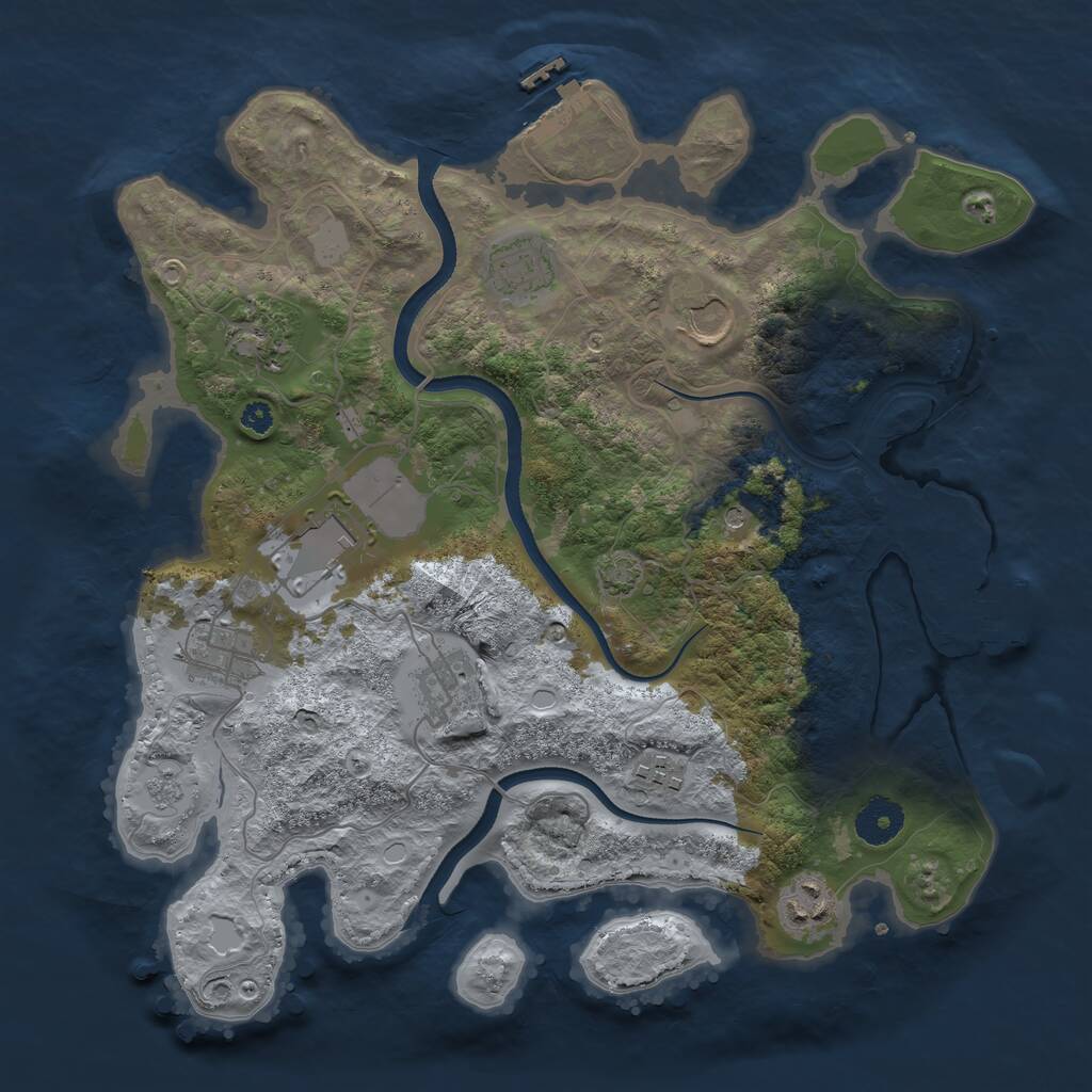 Rust Map: Procedural Map, Size: 3500, Seed: 1571638729, 14 Monuments