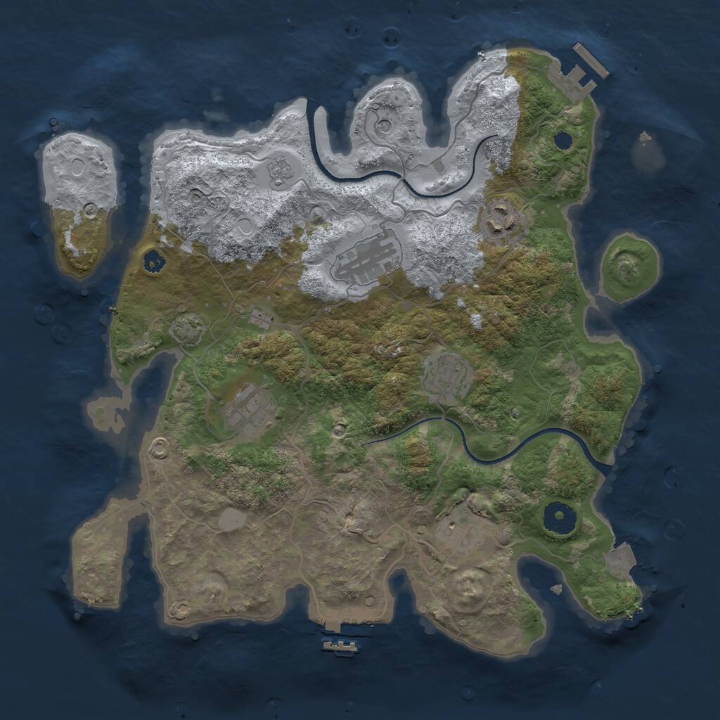 Rust Map: Procedural Map, Size: 3300, Seed: 195559830, 11 Monuments