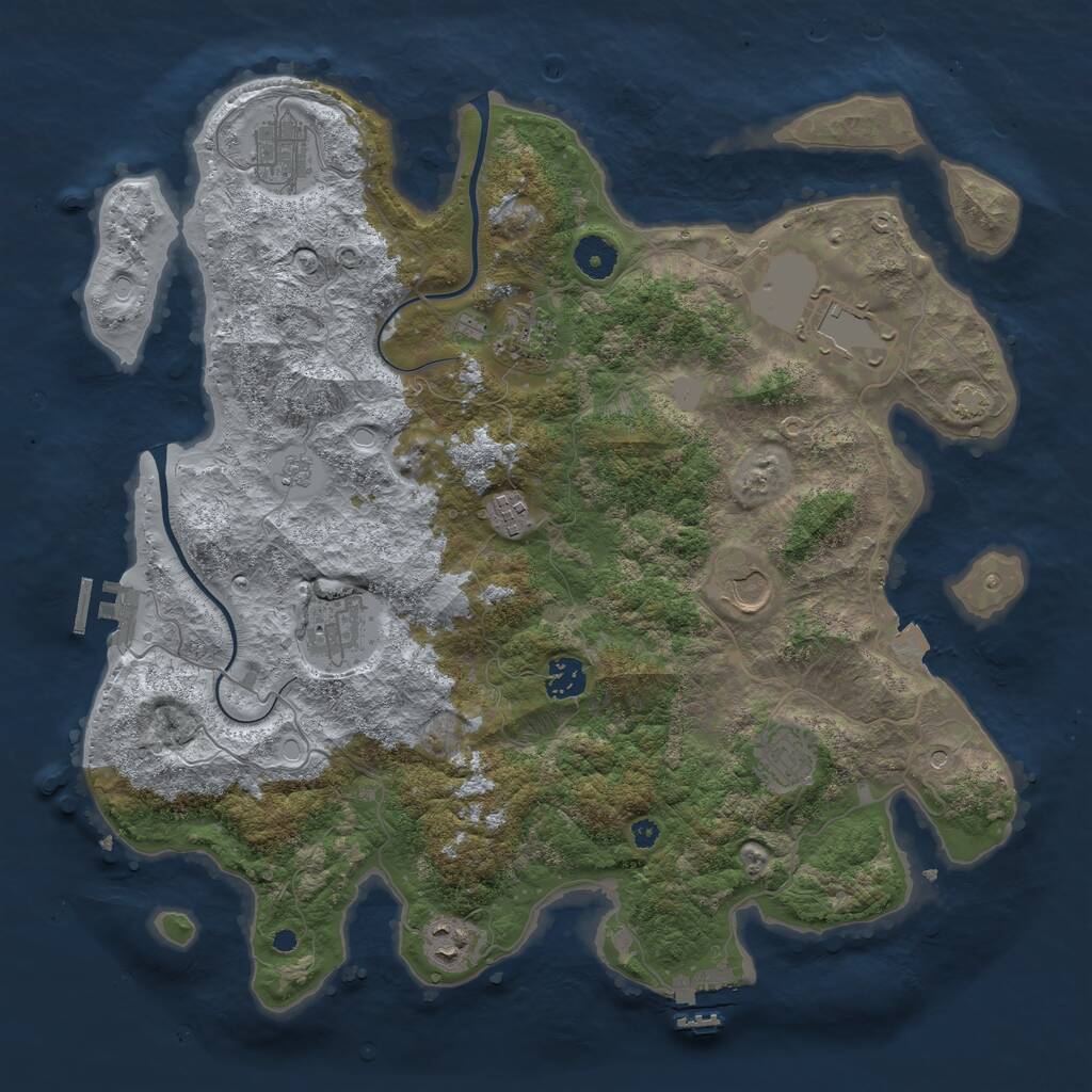 Rust Map: Procedural Map, Size: 3900, Seed: 3200, 15 Monuments