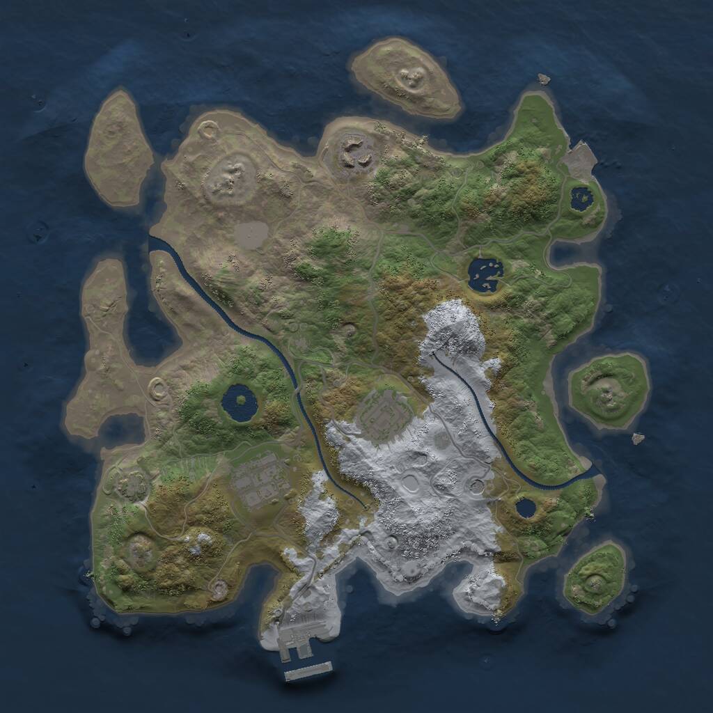 Rust Map: Procedural Map, Size: 3000, Seed: 5210, 8 Monuments