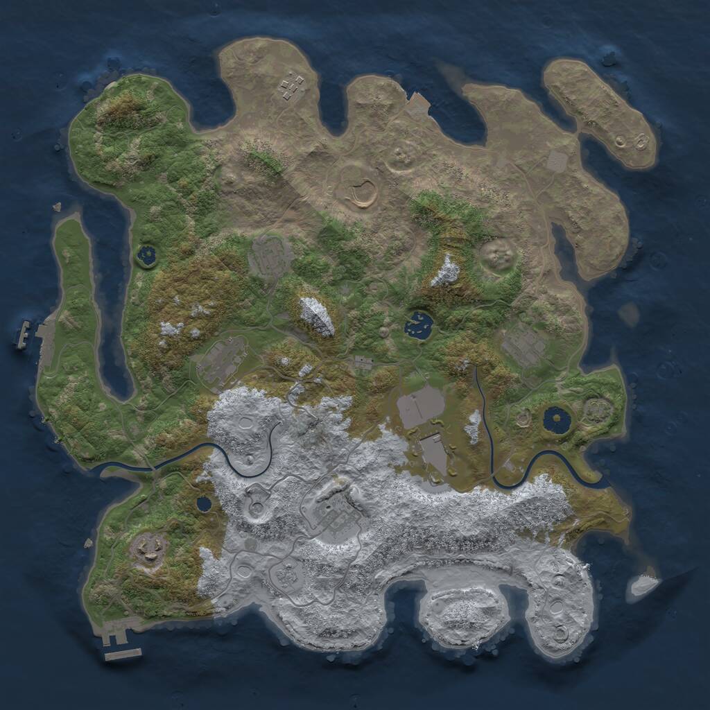 Rust Map: Procedural Map, Size: 3900, Seed: 80, 15 Monuments
