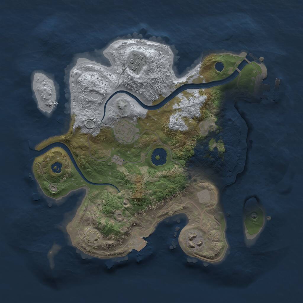 Rust Map: Procedural Map, Size: 2700, Seed: 1081384882, 6 Monuments