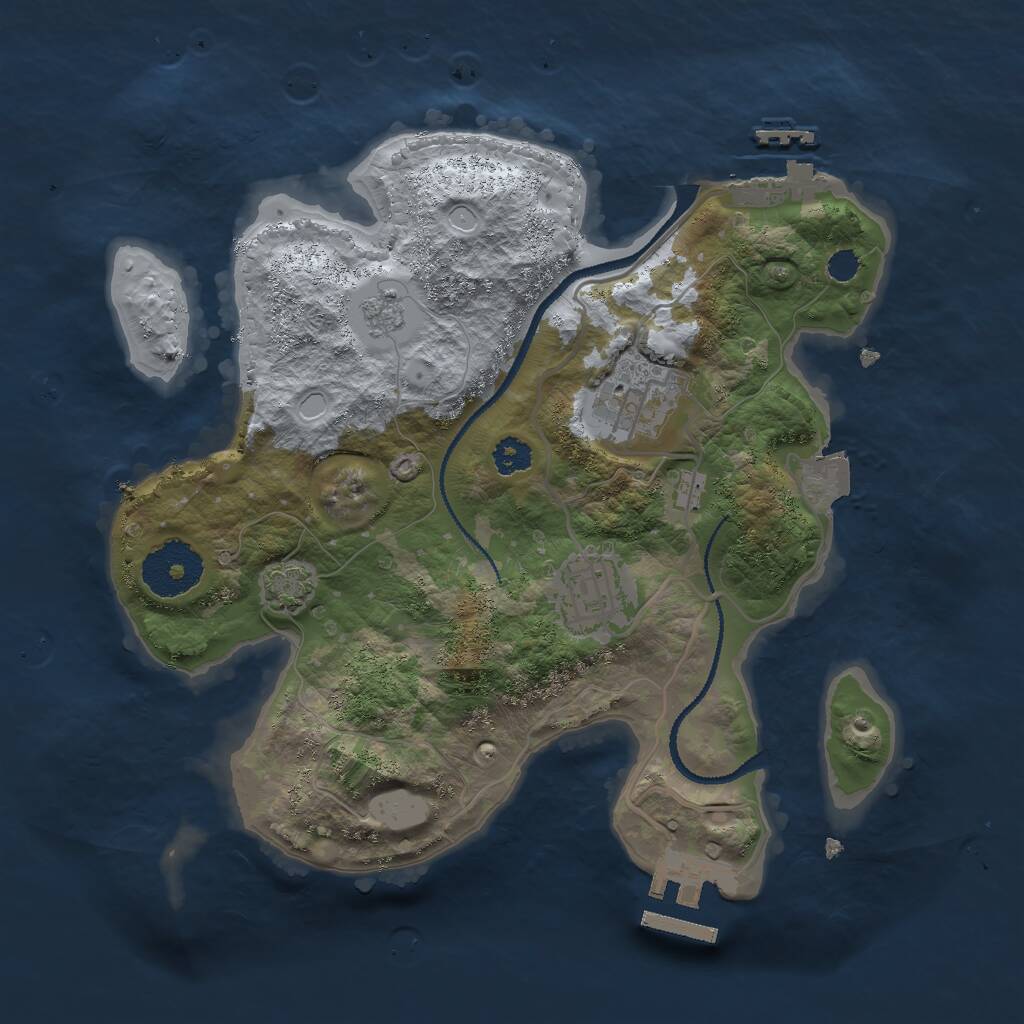 Rust Map: Procedural Map, Size: 2700, Seed: 1081384882, 7 Monuments