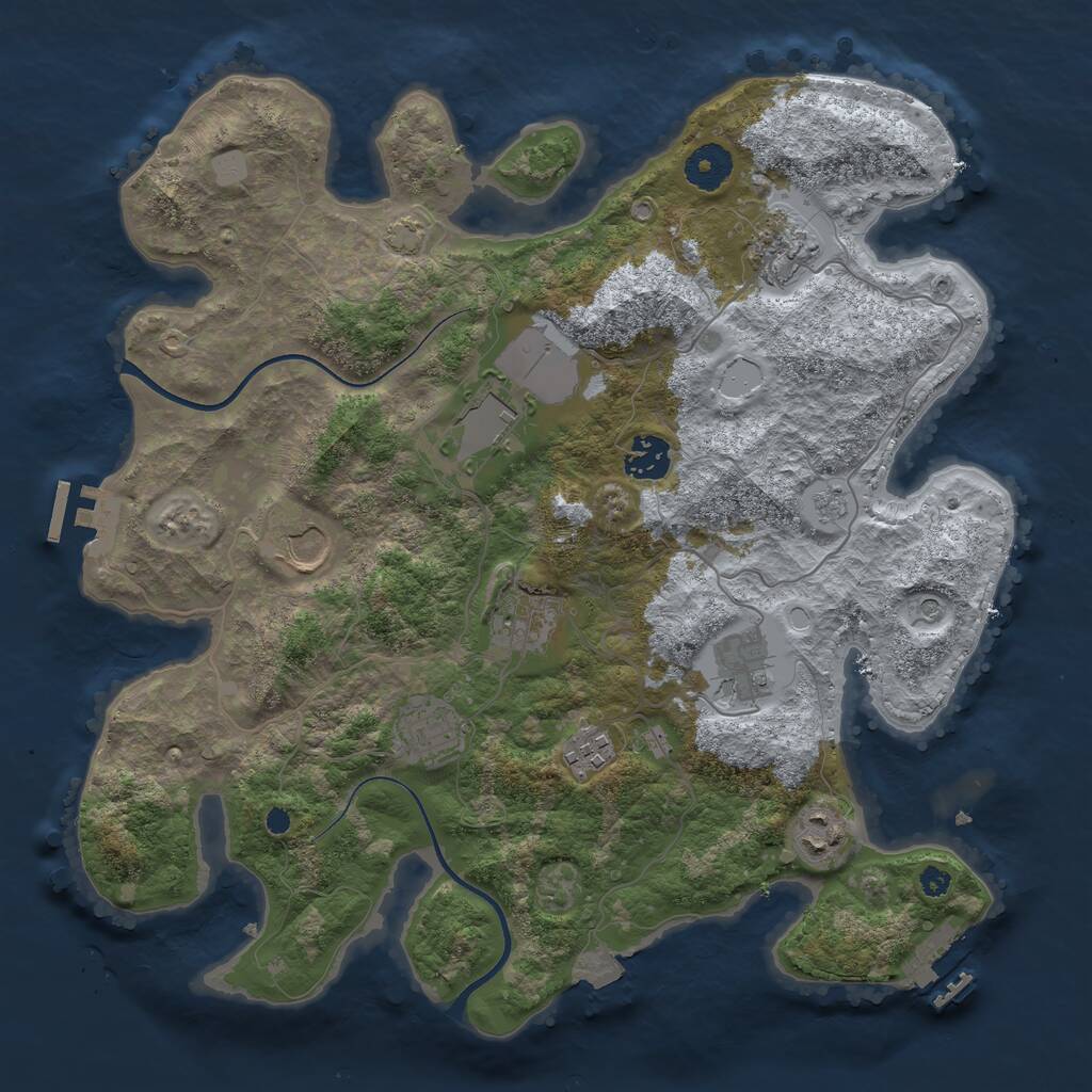 Rust Map: Procedural Map, Size: 3575, Seed: 5569674, 15 Monuments