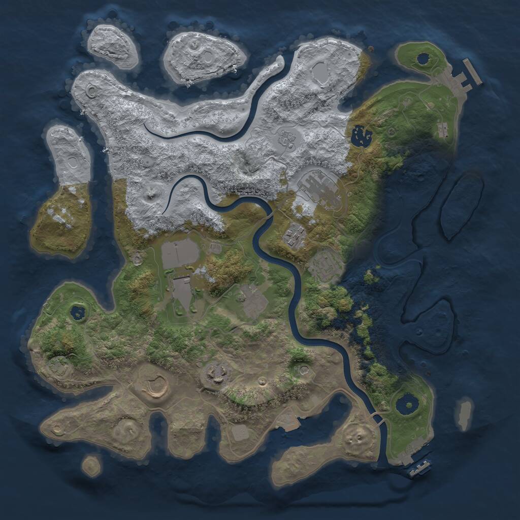 Rust Map: Procedural Map, Size: 3600, Seed: 4649, 14 Monuments