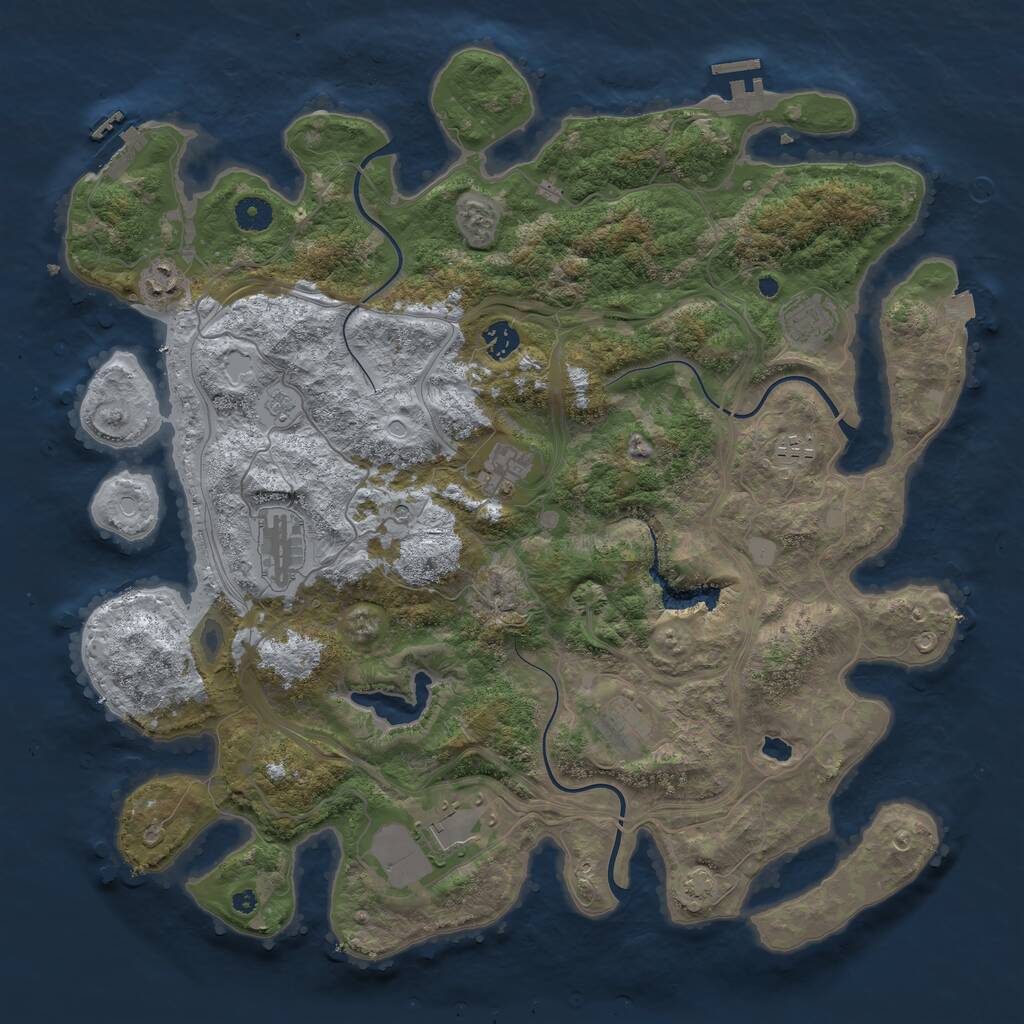 Rust Map: Procedural Map, Size: 4250, Seed: 861629116, 14 Monuments