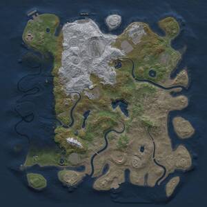 Thumbnail Rust Map: Procedural Map, Size: 4200, Seed: 368891738, 16 Monuments