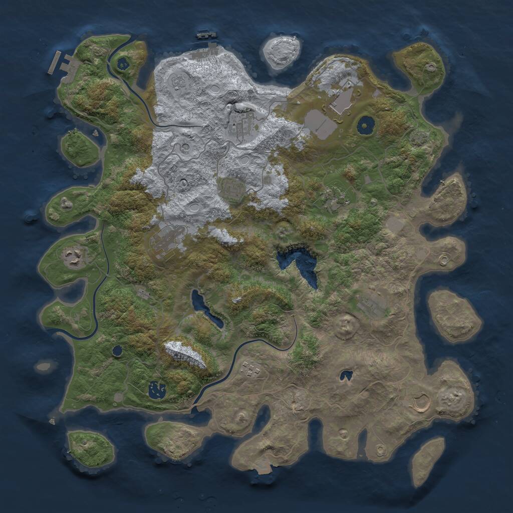 Rust Map: Procedural Map, Size: 4200, Seed: 368891738, 16 Monuments