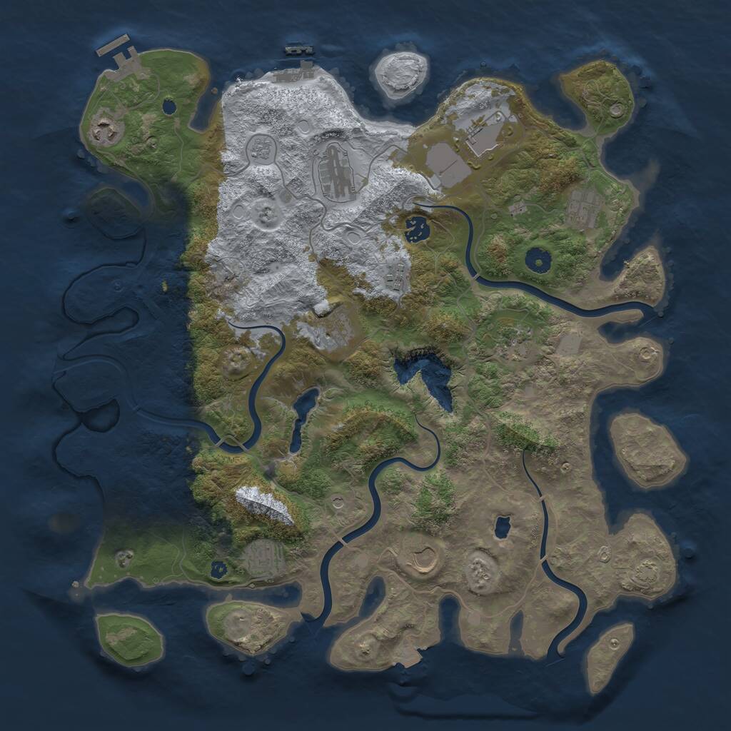 Rust Map: Procedural Map, Size: 4200, Seed: 368891738, 16 Monuments