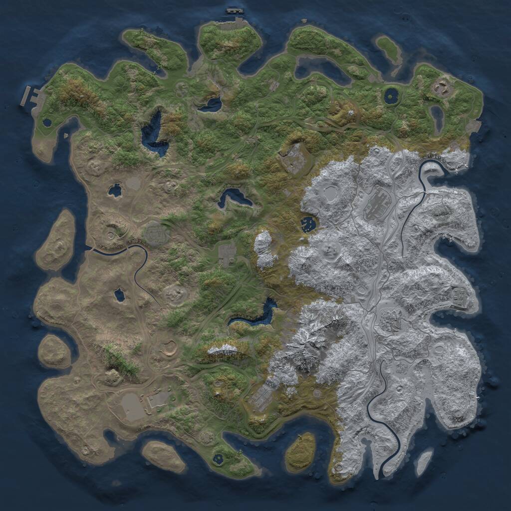 Rust Map: Procedural Map, Size: 5000, Seed: 35327856, 17 Monuments