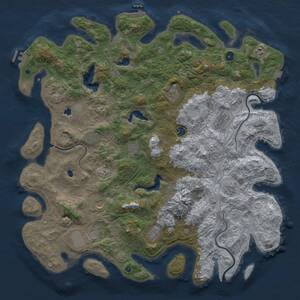 Thumbnail Rust Map: Procedural Map, Size: 5000, Seed: 35327856, 17 Monuments