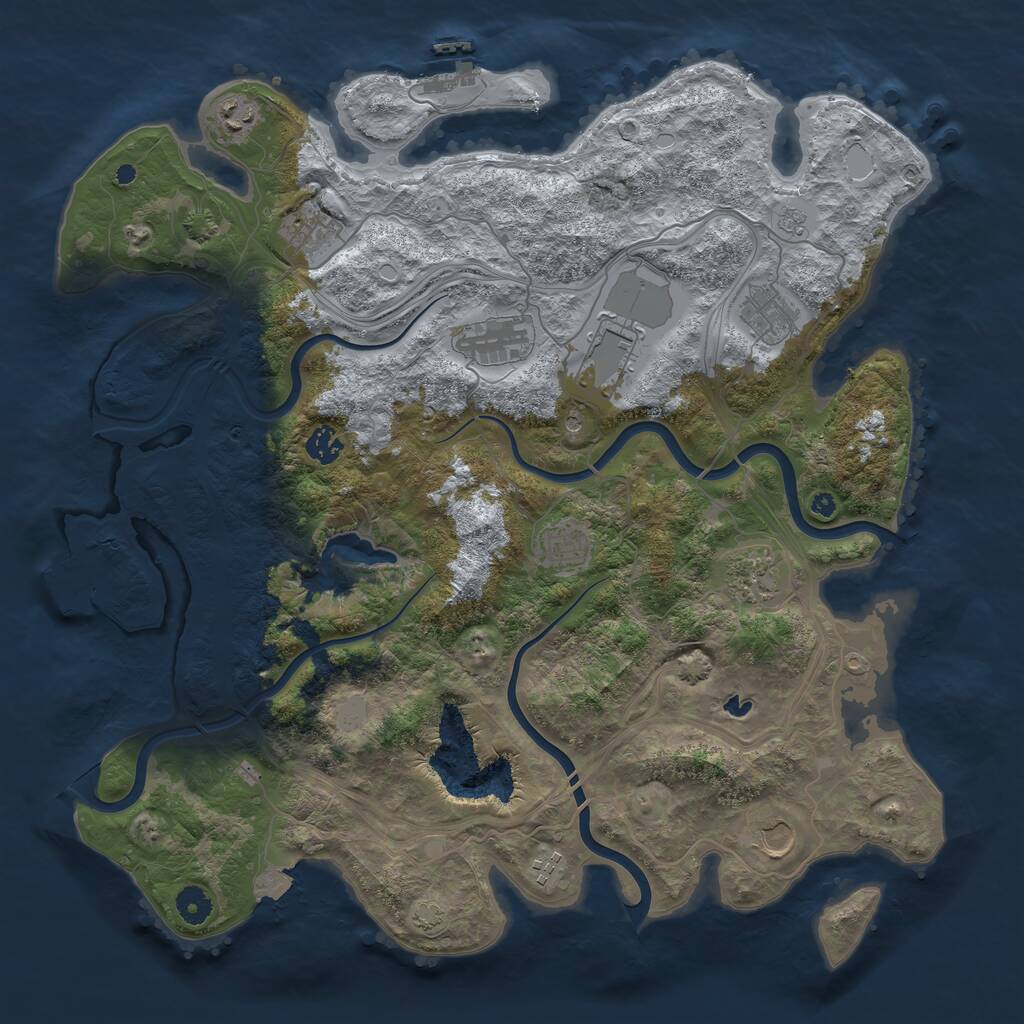 Rust Map: Procedural Map, Size: 4250, Seed: 118035597, 16 Monuments