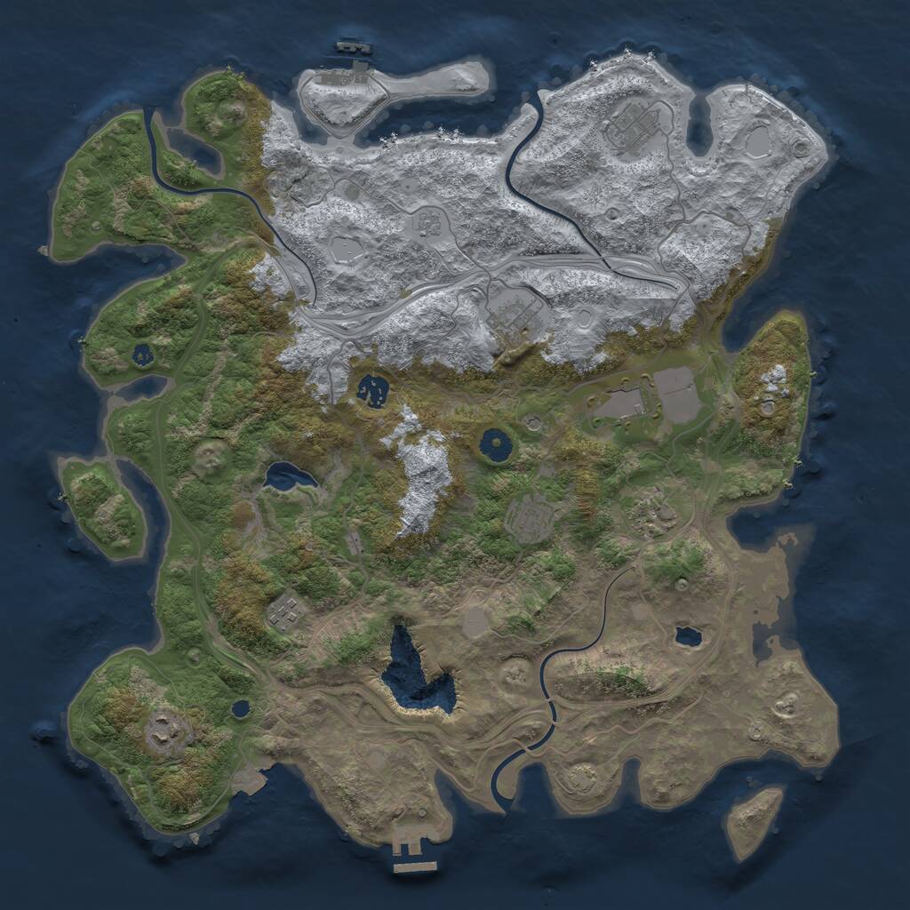 Rust Map: Procedural Map, Size: 4250, Seed: 118035597, 14 Monuments