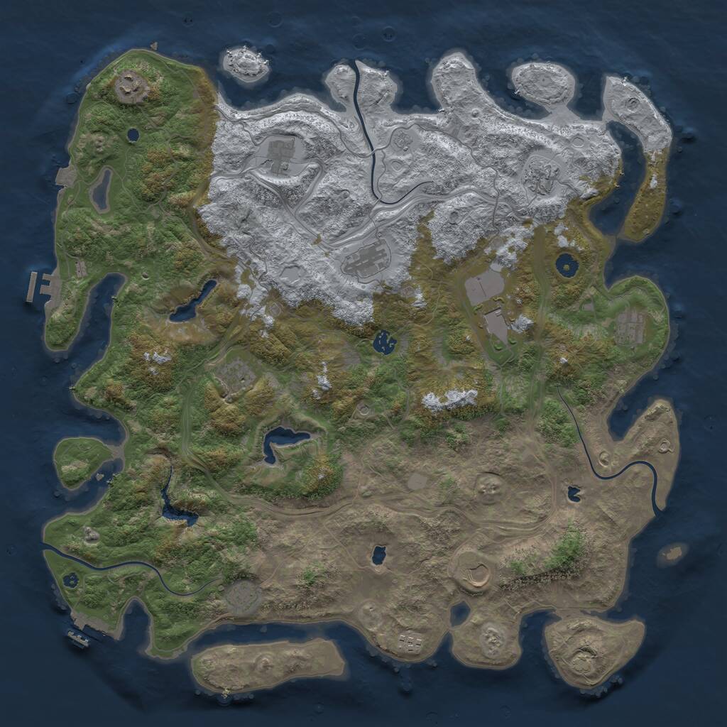 Rust Map: Procedural Map, Size: 4800, Seed: 818123298, 17 Monuments