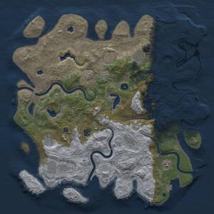 Thumbnail Rust Map: Procedural Map, Size: 4500, Seed: 993457928, 14 Monuments