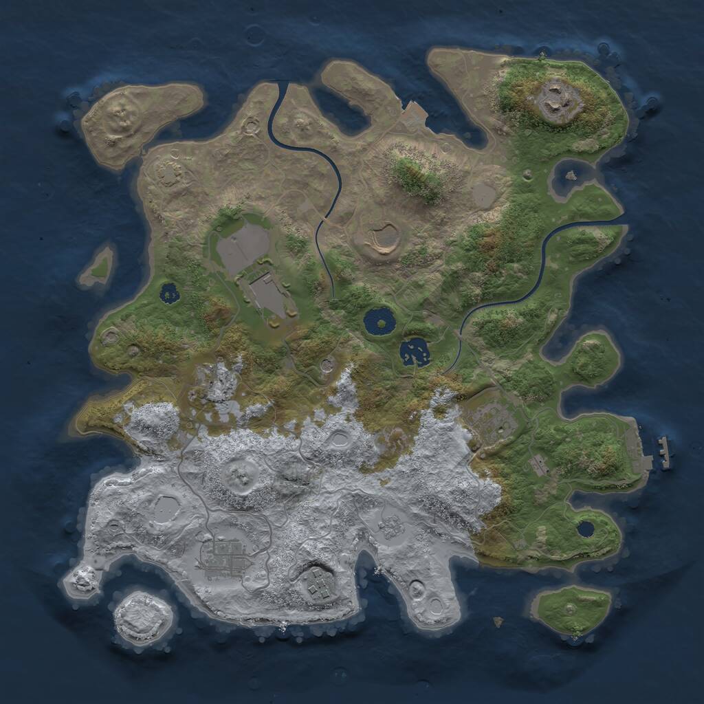 Rust Map: Procedural Map, Size: 3500, Seed: 301, 13 Monuments