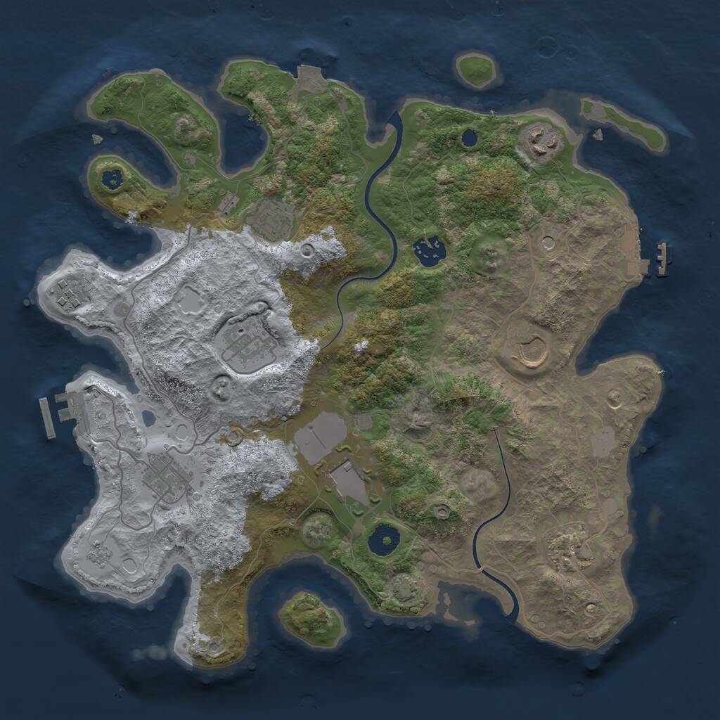 Rust Map: Procedural Map, Size: 3500, Seed: 1367425768, 15 Monuments