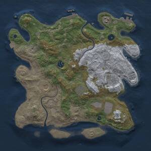 Thumbnail Rust Map: Procedural Map, Size: 3500, Seed: 622357646, 13 Monuments