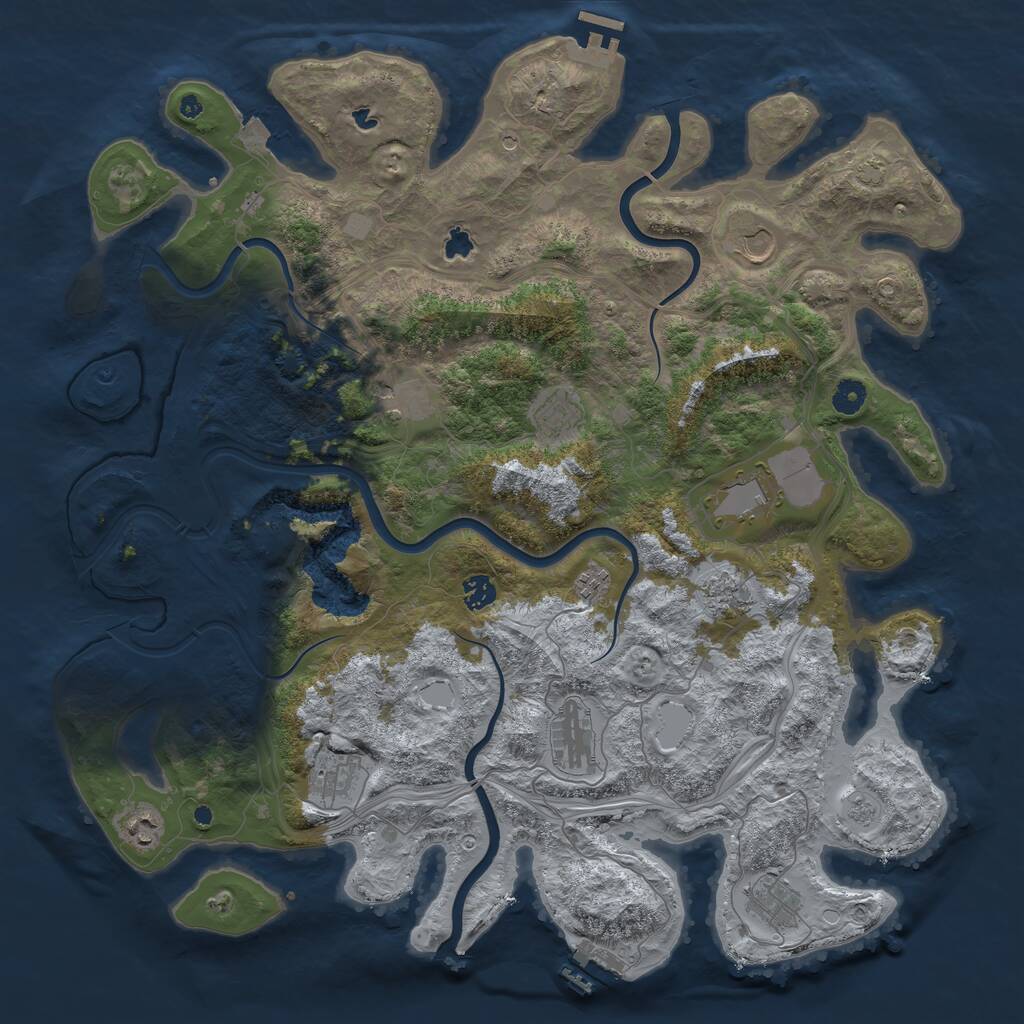 Rust Map: Procedural Map, Size: 4500, Seed: 218366942, 17 Monuments