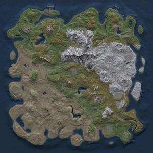 Thumbnail Rust Map: Procedural Map, Size: 5003, Seed: 262346401, 17 Monuments