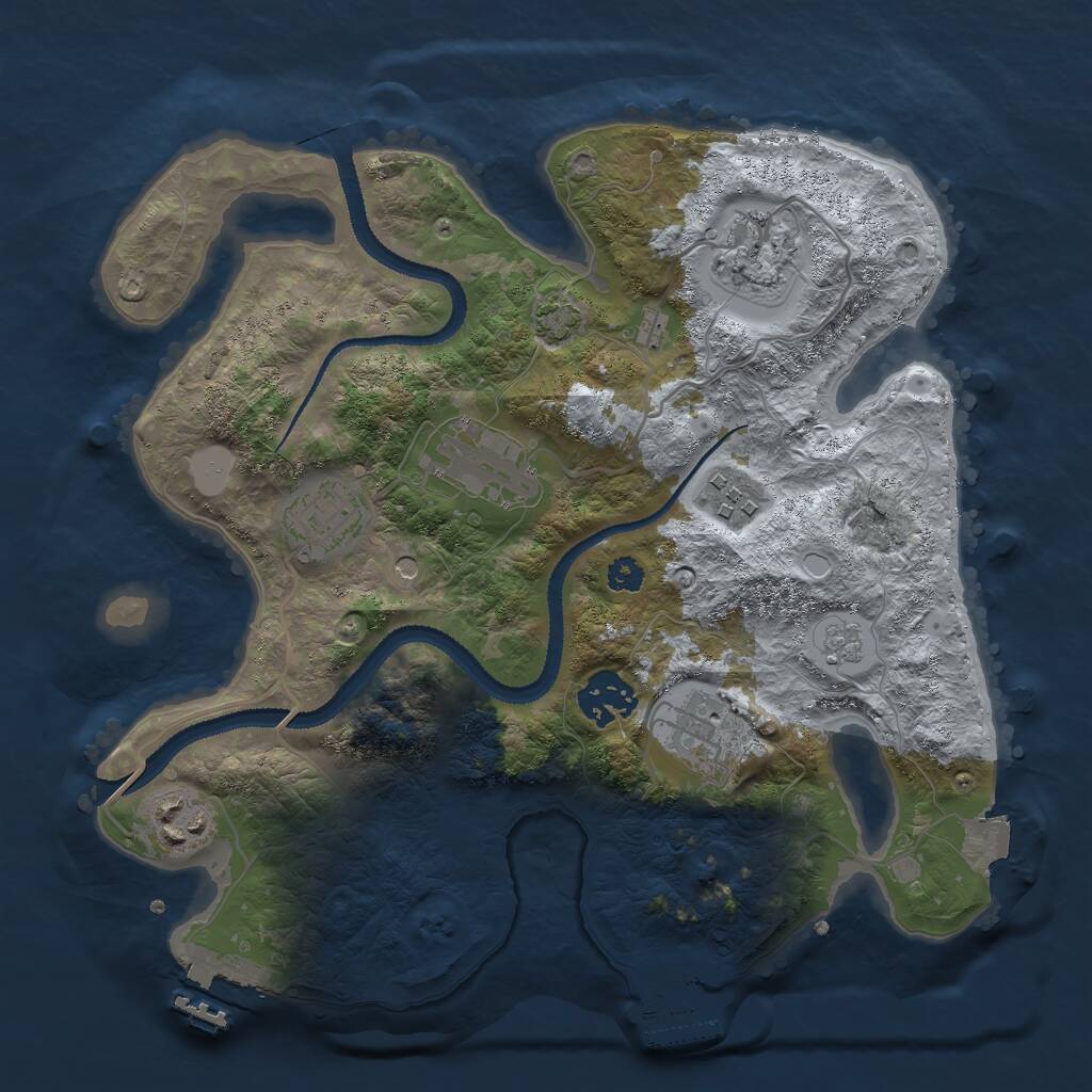 Rust Map: Procedural Map, Size: 3000, Seed: 274247735, 13 Monuments
