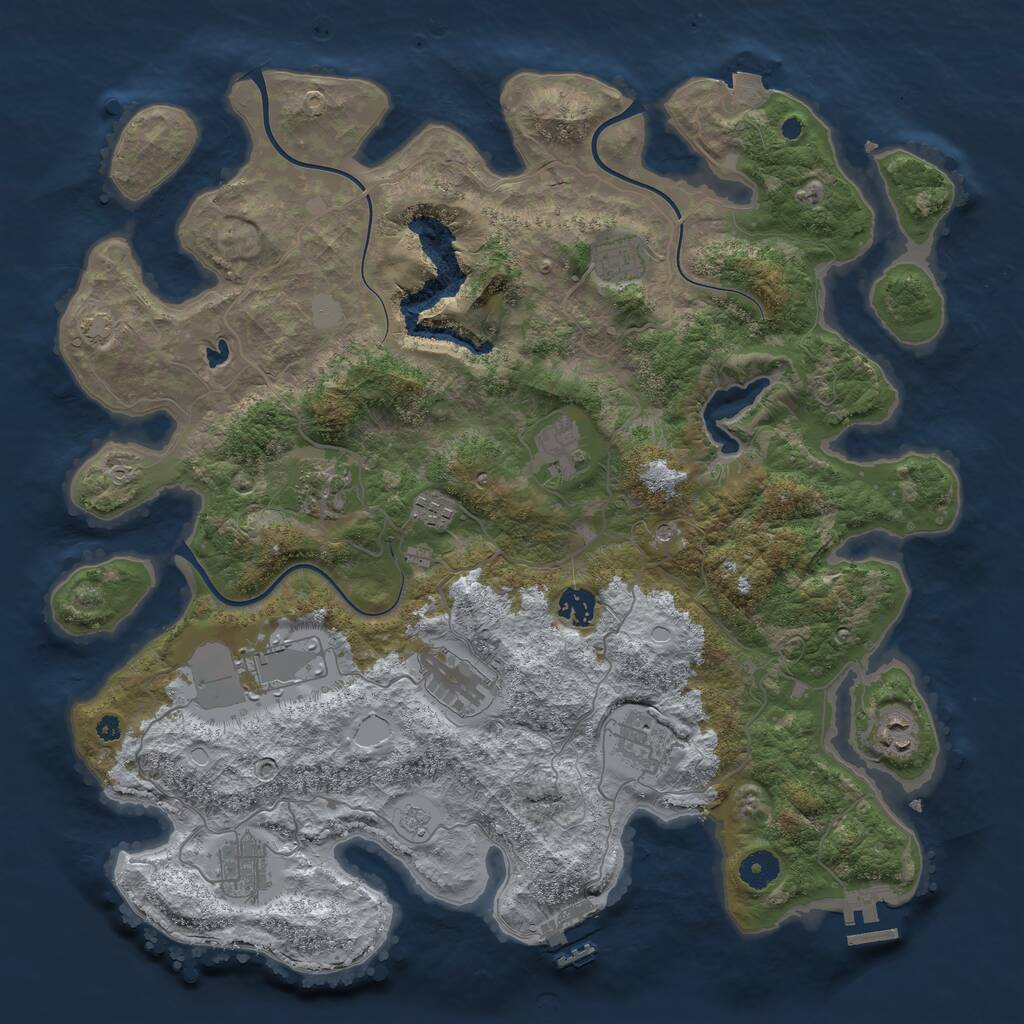 Rust Map: Procedural Map, Size: 4050, Seed: 1782900937, 16 Monuments