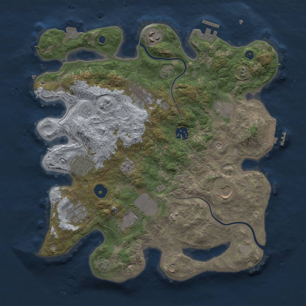 Rust Map: Procedural Map, Size: 3500, Seed: 1099988576, 15 Monuments