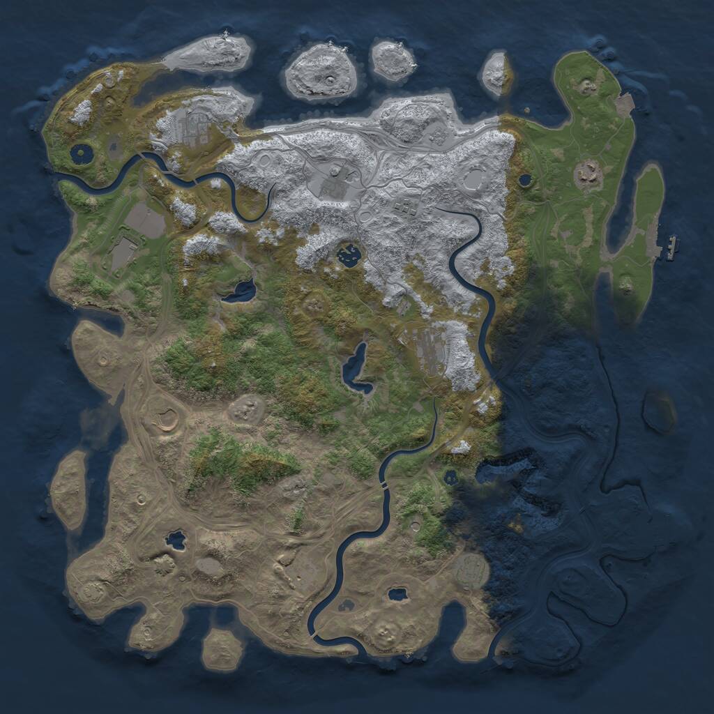 Rust Map: Procedural Map, Size: 4800, Seed: 1867644325, 16 Monuments