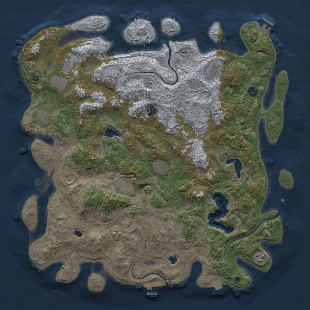 Rust Map: Procedural Map, Size: 4800, Seed: 1867644325, 17 Monuments