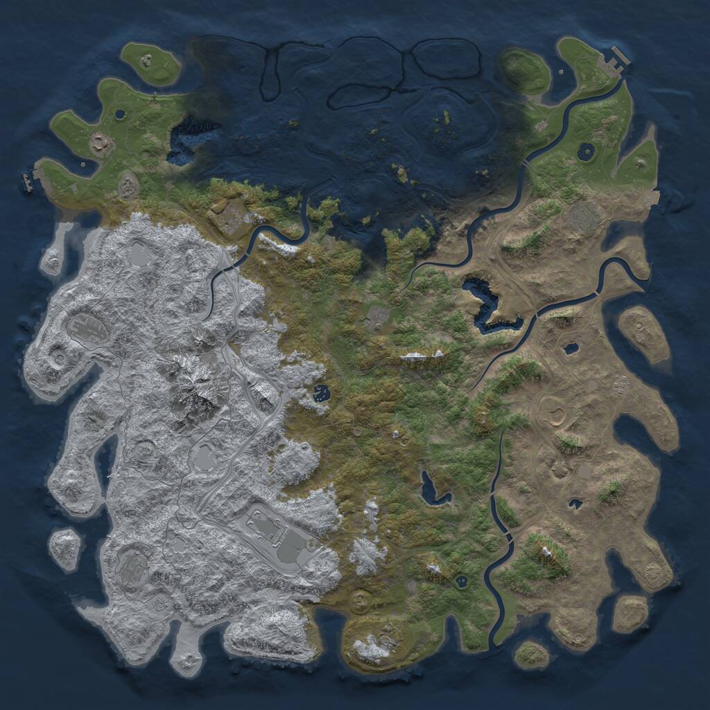 Rust Map: Procedural Map, Size: 6000, Seed: 5489, 17 Monuments