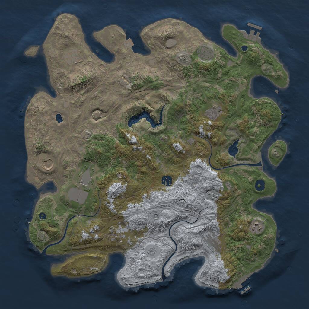 Rust Map: Procedural Map, Size: 4250, Seed: 171907387, 16 Monuments