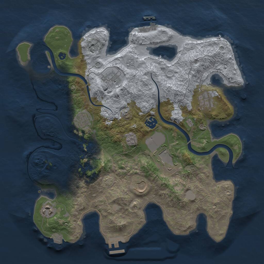 Rust Map: Procedural Map, Size: 3500, Seed: 788190771, 14 Monuments