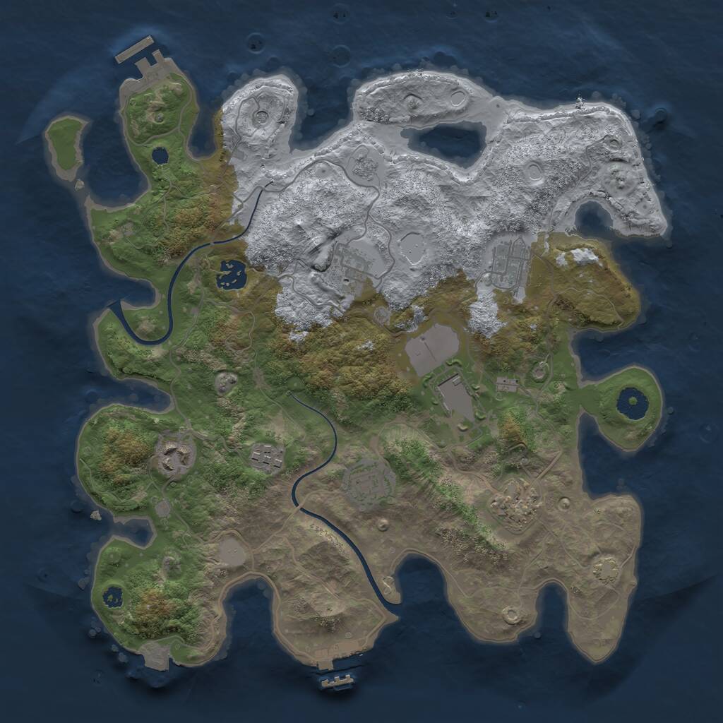 Rust Map: Procedural Map, Size: 3500, Seed: 788190771, 14 Monuments