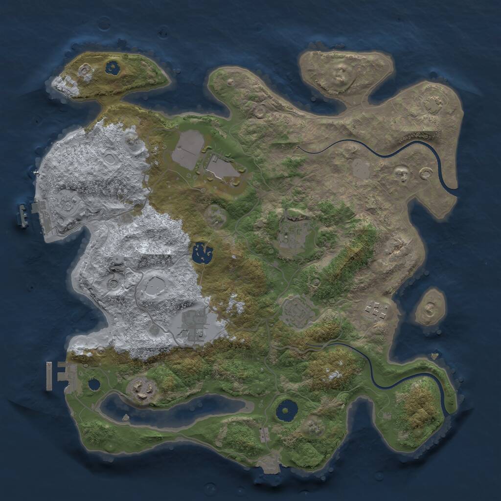 Rust Map: Procedural Map, Size: 3500, Seed: 8234, 13 Monuments