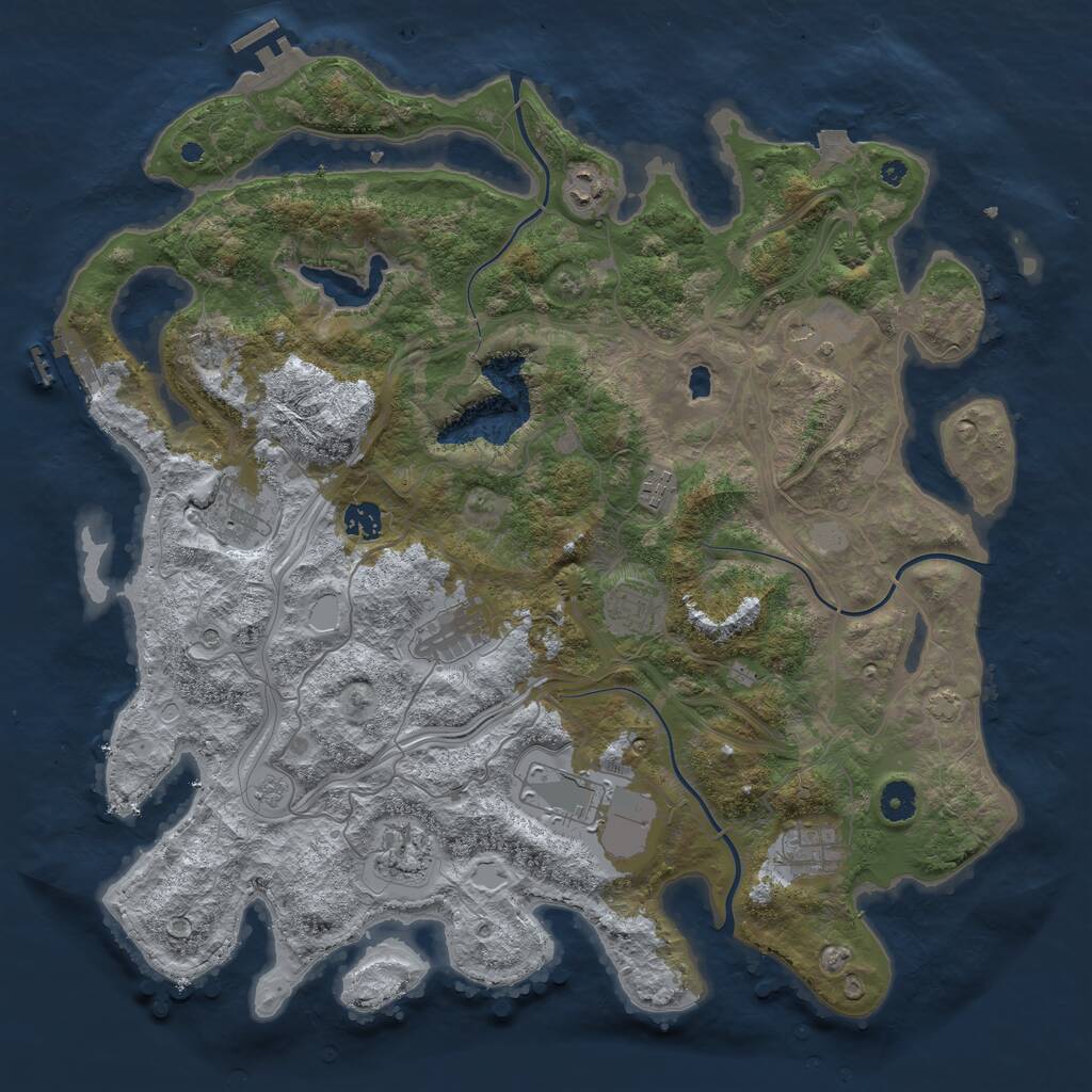 Rust Map: Procedural Map, Size: 4250, Seed: 1392167717, 16 Monuments