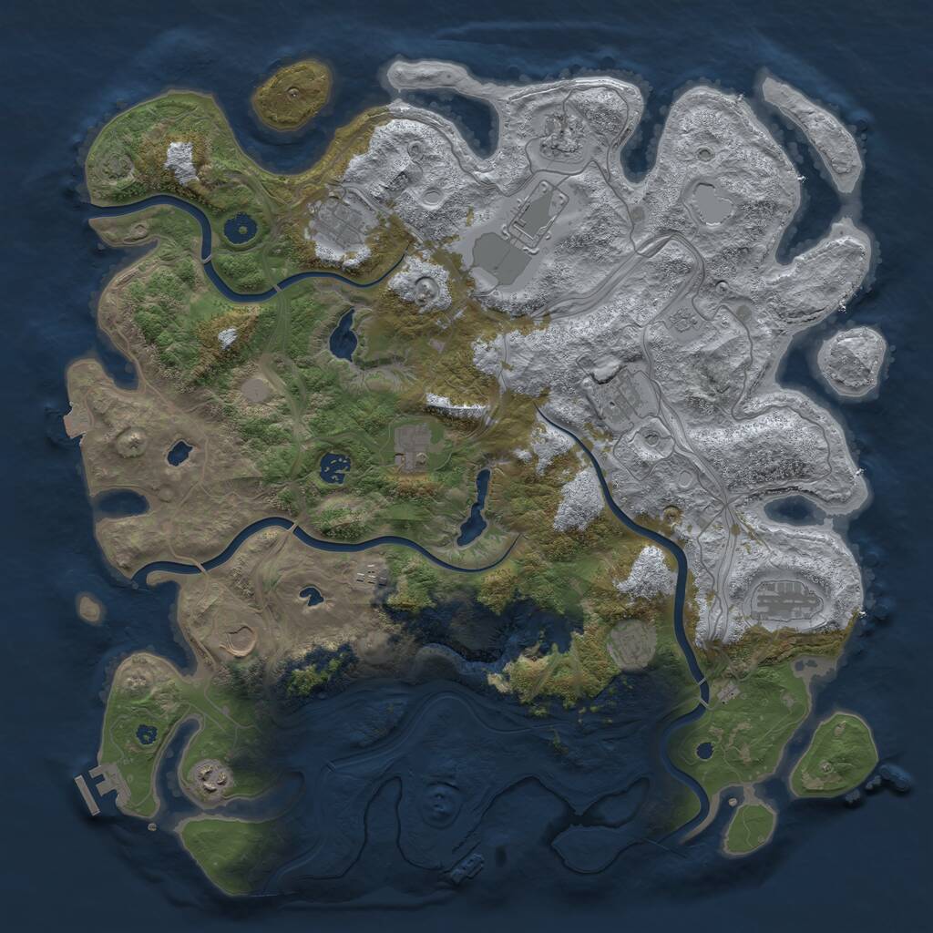 Rust Map: Procedural Map, Size: 4500, Seed: 930161681, 17 Monuments