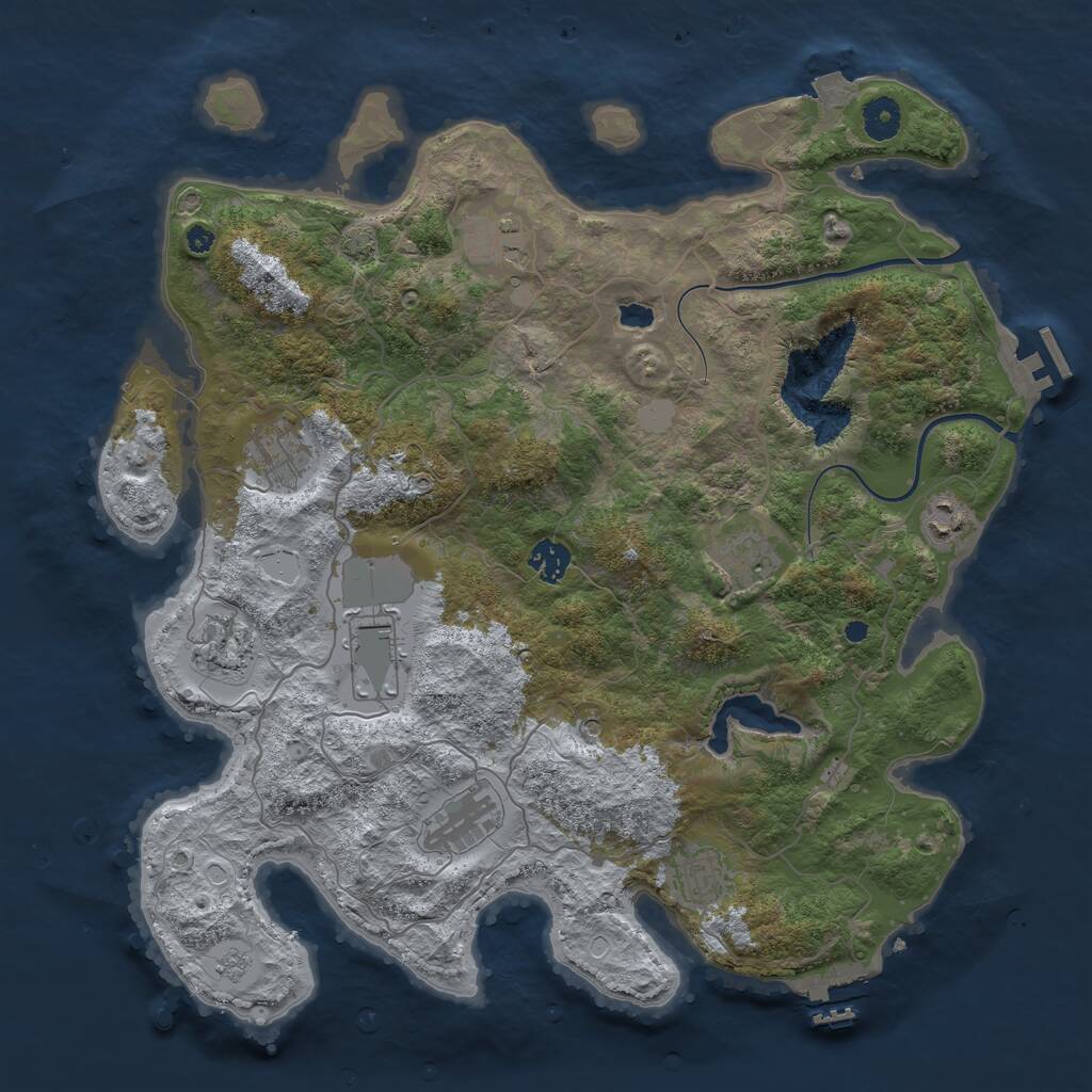 Rust Map: Procedural Map, Size: 4000, Seed: 1616588584, 15 Monuments