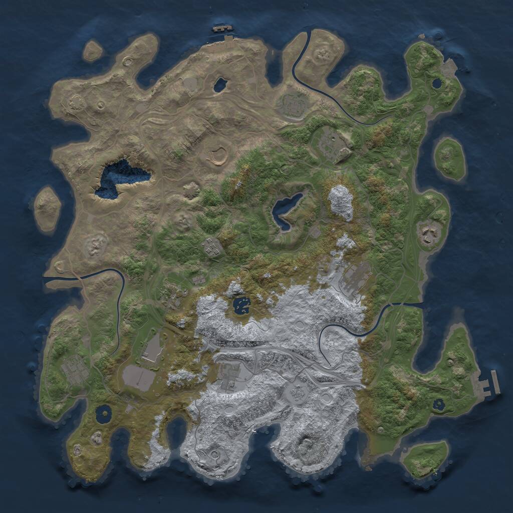 Rust Map: Procedural Map, Size: 4250, Seed: 1352695838, 17 Monuments